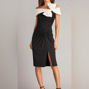 Tadashi Shoji BOS24103M - Draped Bow Asymmetric Formal Dress NWT